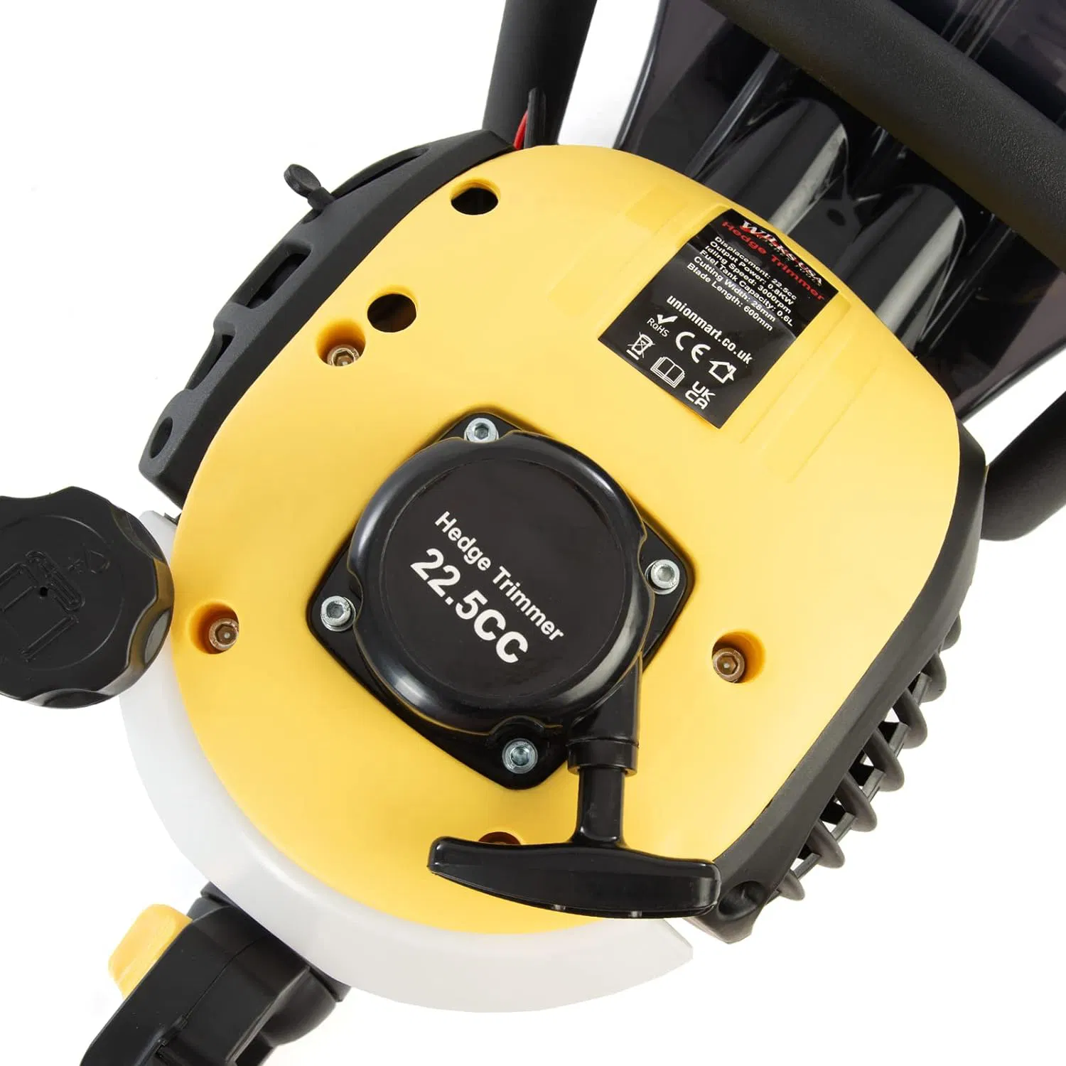 22.5cc Petrol Hedge Trimmer with 60cm Dual-Action Blade and Air-Cooled 2-Stroke Engine