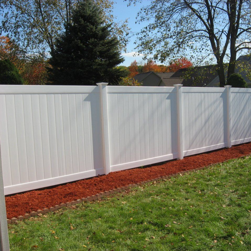 8 FT. W X 6 FT. H White Vinyl Privacy Fence Panel