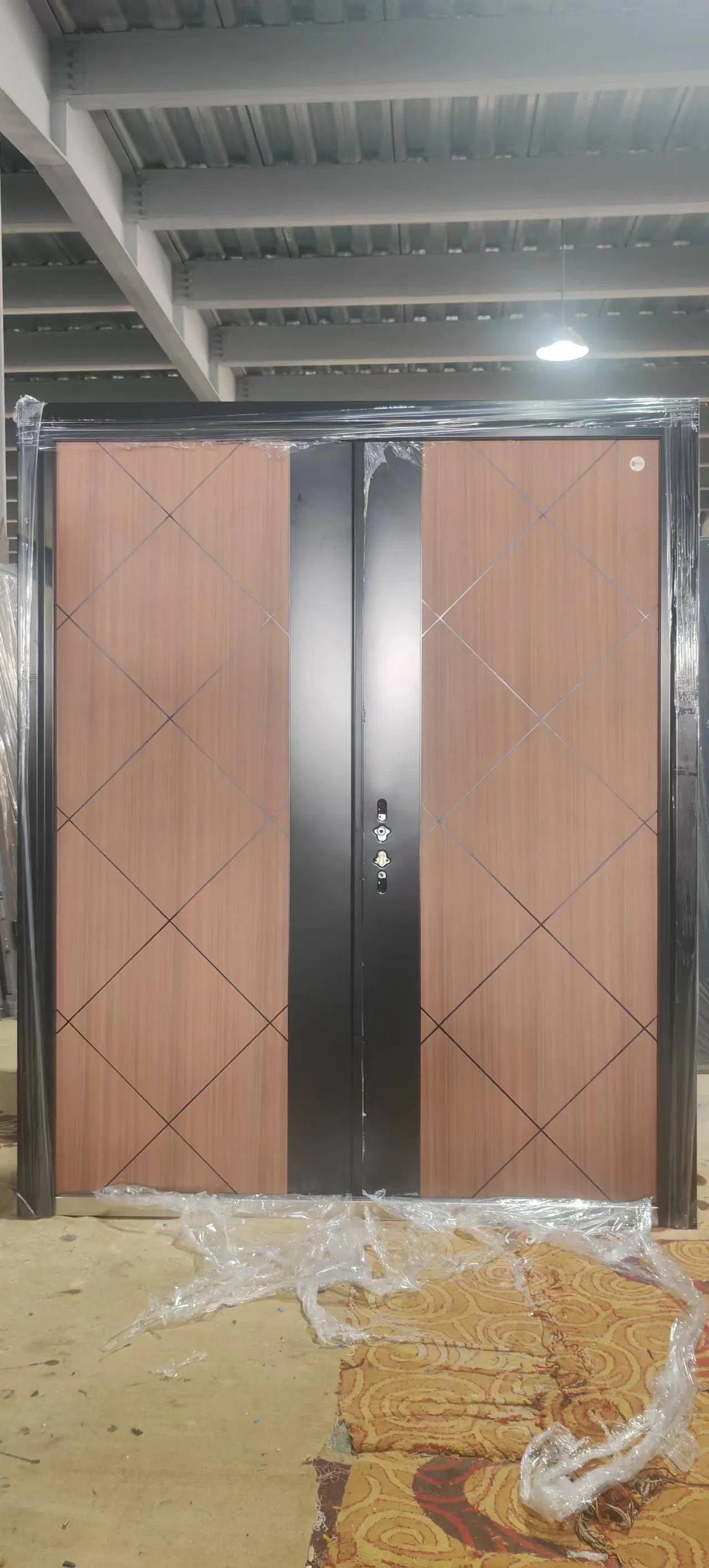 Double Front Entry Exterior Doors with Anti-Theft Steel Construction for Home Security-Contemporary Design