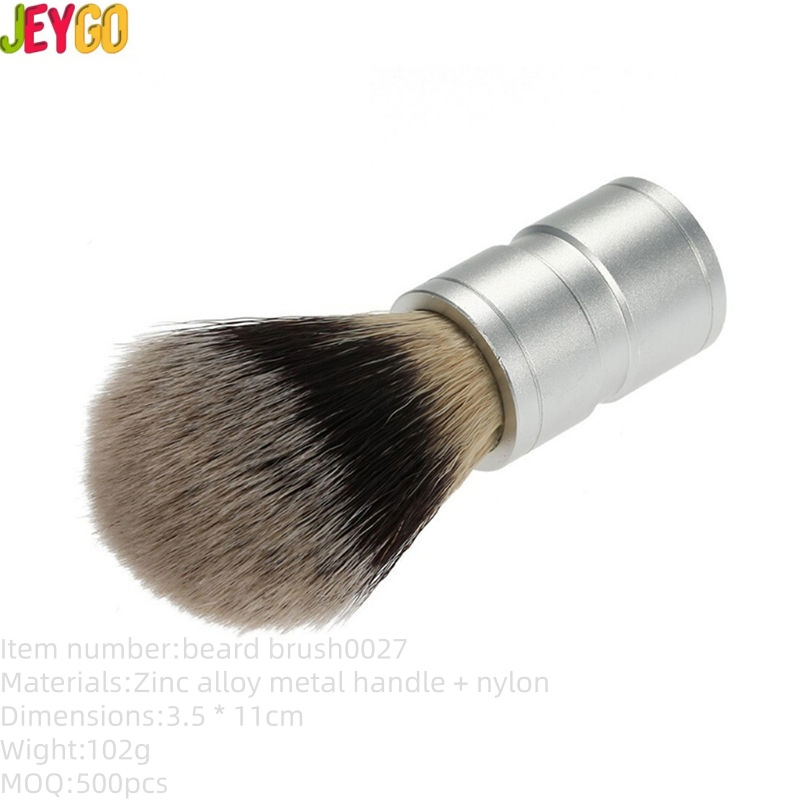 Professional Barber Shop Tool Nylon Bristles Zinc Alloy Metal Handle Shaving Brush