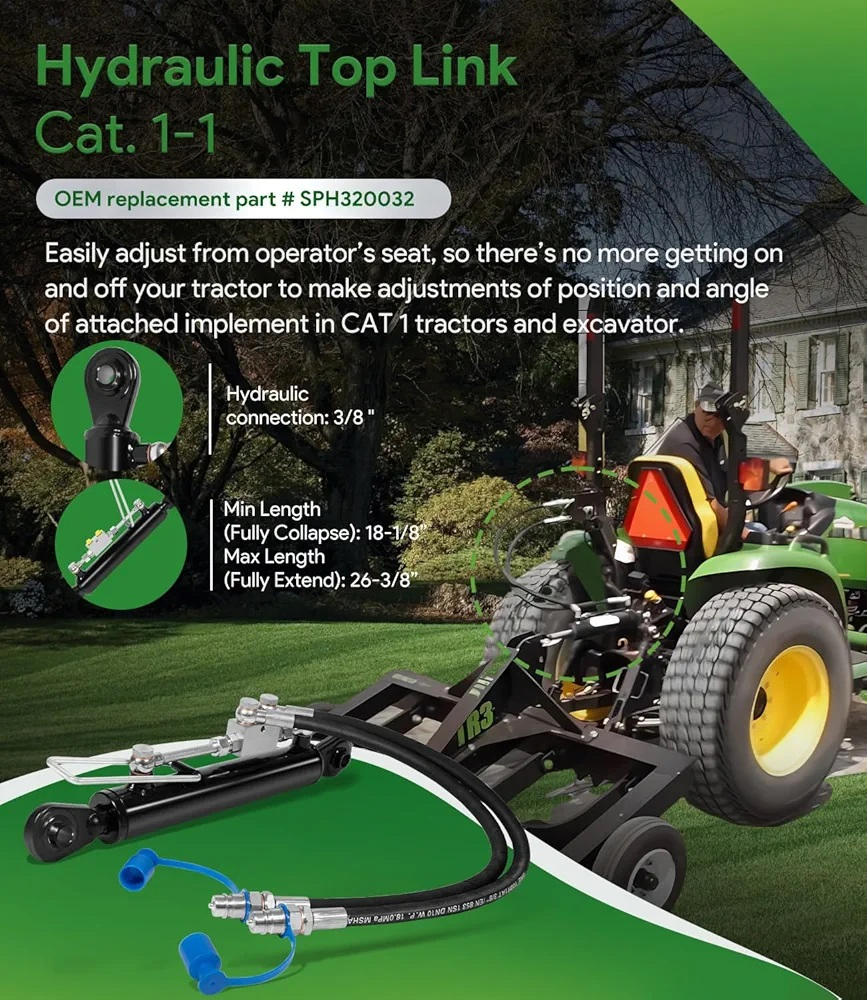 Гидравлический цилиндр Top Link Cat. 1-1 с блокировкой 460-670 мм
