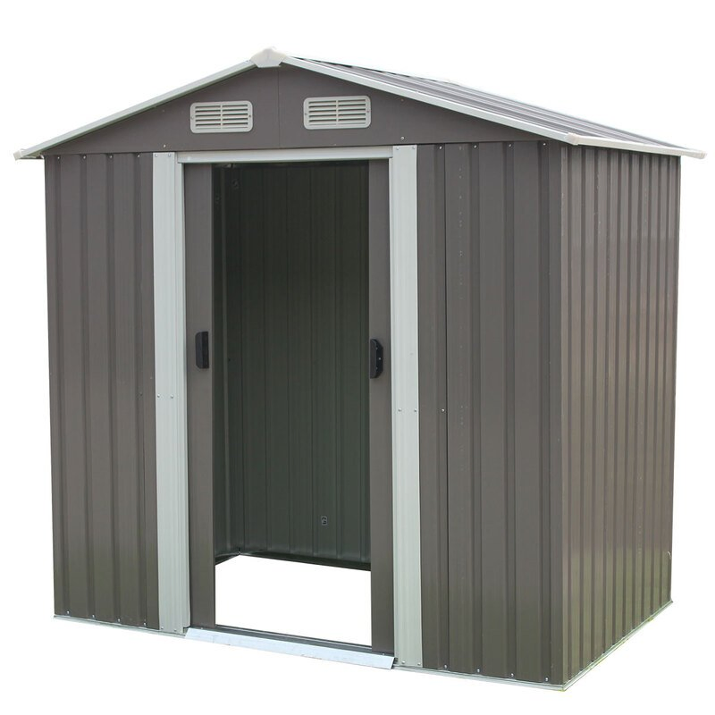 Anthracite Outdoor Garden Yard Galvanized Square Qingdao Kxd Steel Garden Tool Shed