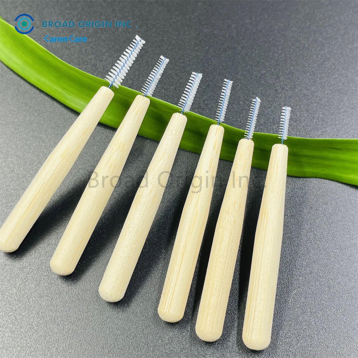 Natural Bamboo Biodegradable Interdental Brush Toothpick Custom Engraved Logo