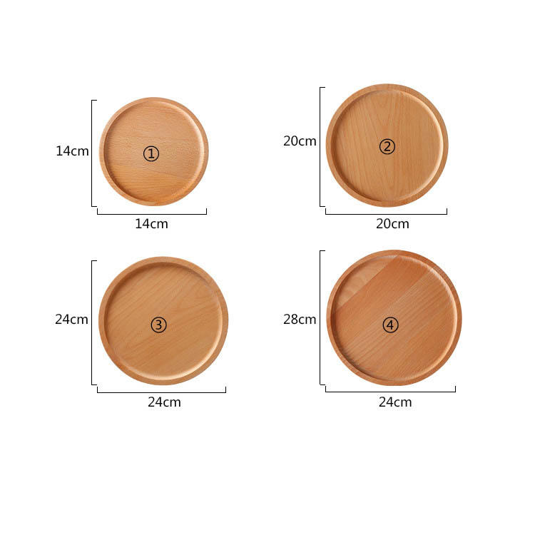 Custom Round Beech Wooden Tray Canada Coffee Tables Wood Trays for Food