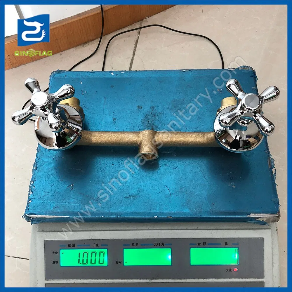 Double Handles Wall Mounted Brass Bathroom Faucet South America Shower Tap