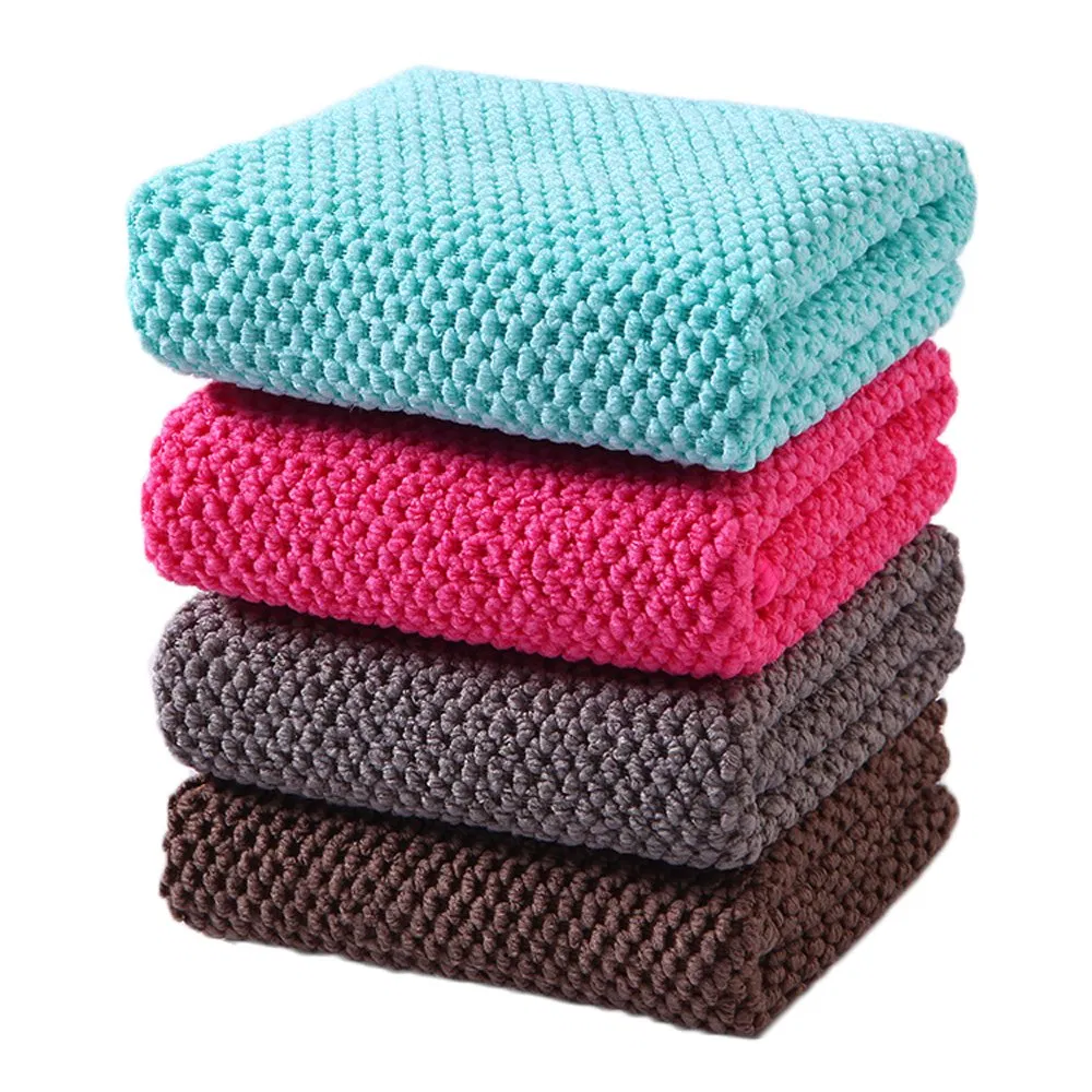45X70cm 330GSM Jacquard Household Kitchen Cleaning Cloth Microfiber Kandler Towel