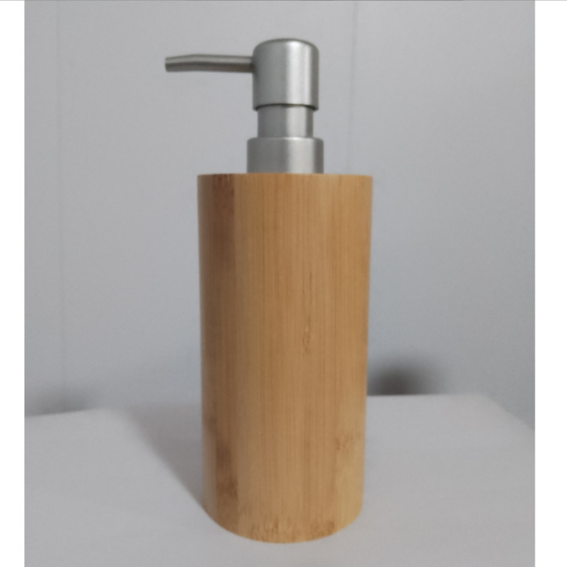Round Bamboo Shampoo and Body Wash Container Jar
