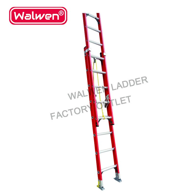 Color Customized Warehouse 5m Telescopic Fiberglass Extension Ladder