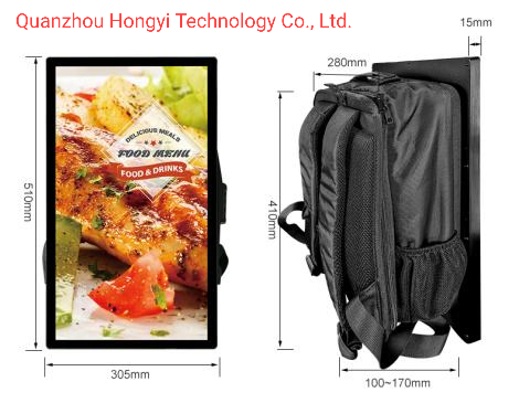 Ultra-Thin Digital Signage Backpack Walking LCD Advertising Player Machine 5cm Thick 32 Inches Android Outdoor Billboard