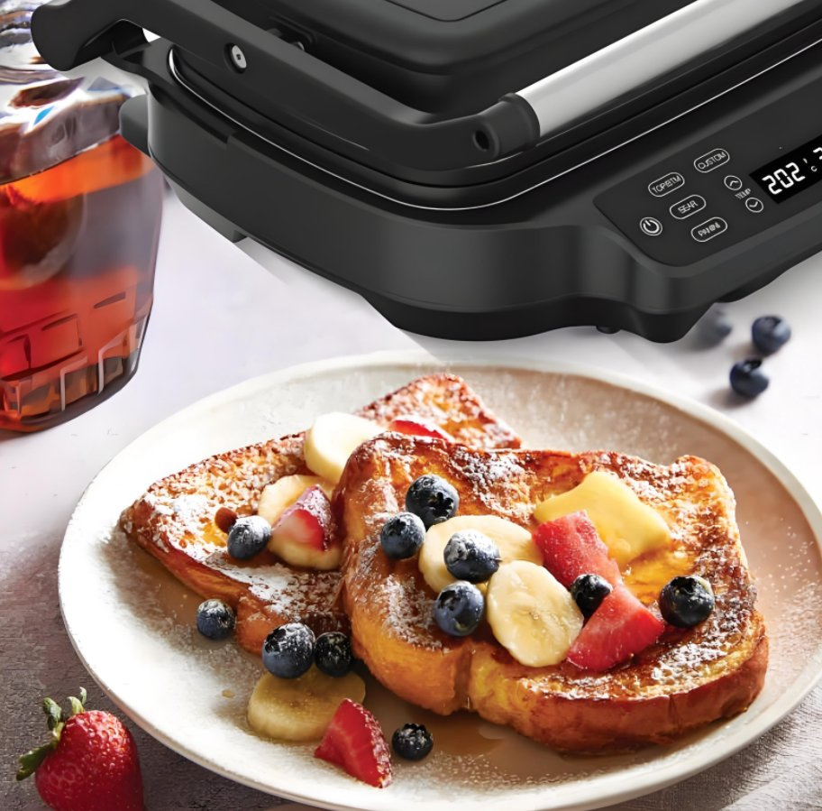 2200W 4 Slices 180 Degree Open Stainless Steel Cover Electric Sandwich Press Grill Contact Grill Panini Toaster Maker