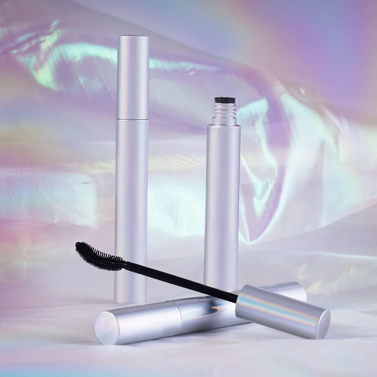 No Logo Silver & Rose Gold Tube 4D 5D Washable Fiber Eyelash Mascara