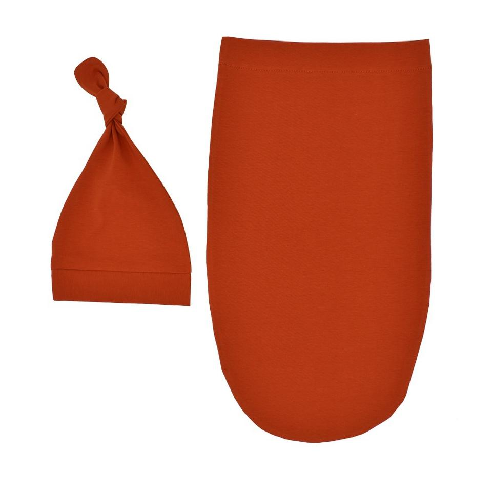 Newborn Super Soft Sleeveless Sleep Bag Solid Color Swaddle Sack Hat Set for Baby