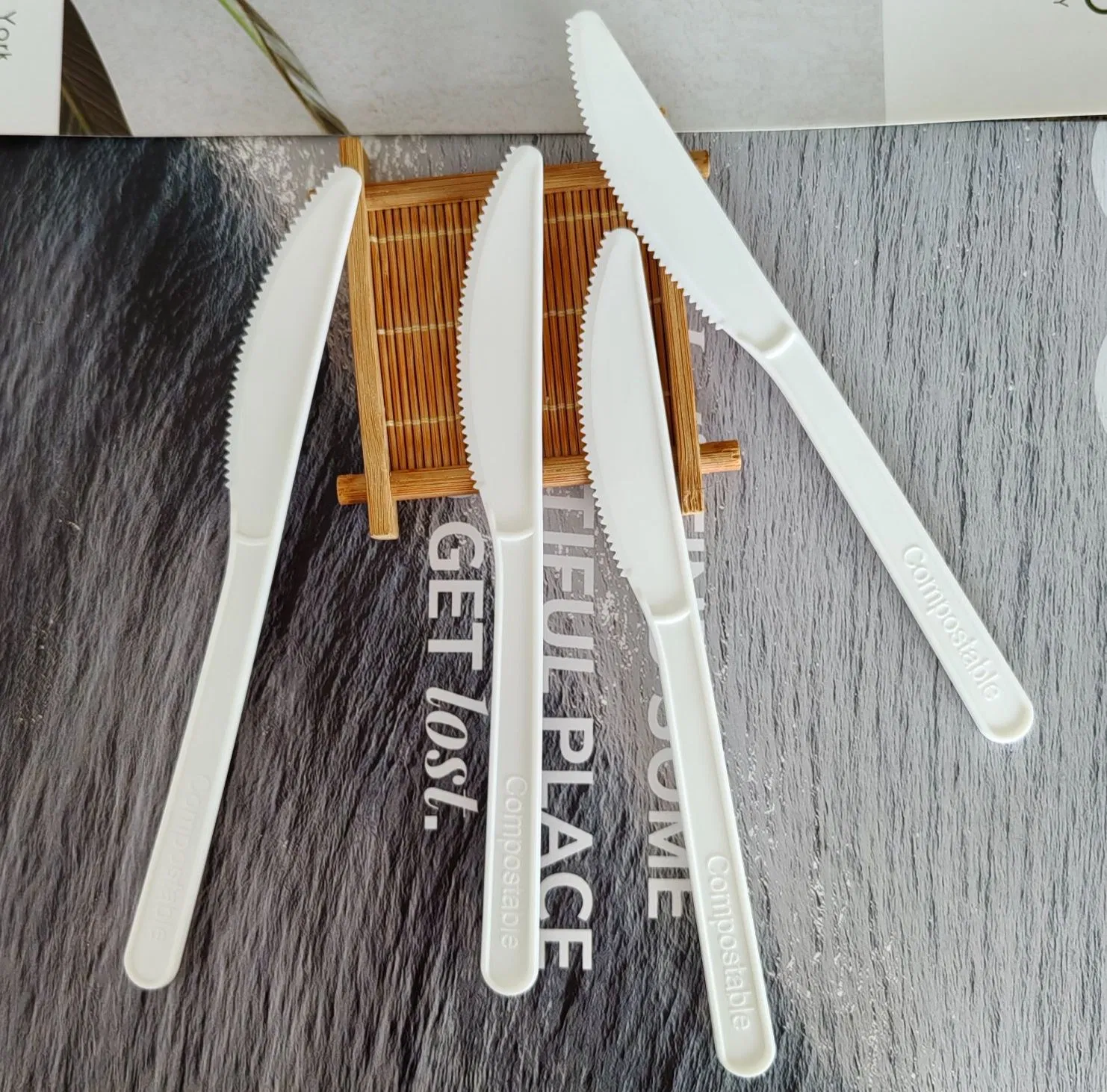 7-Inch 100% Compostable Forks Spoons Knives Biodegradable Cutlery for Outdoor or Party Use