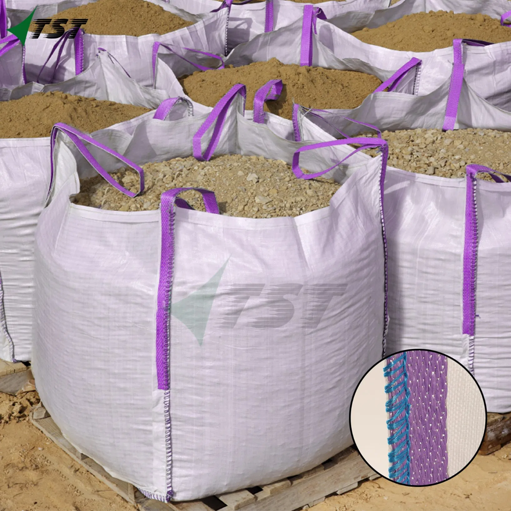 PP Jumbo FIBC Bulk Big Bag 1 Ton Container Sack Bags for Construction Garbage Vegetable
