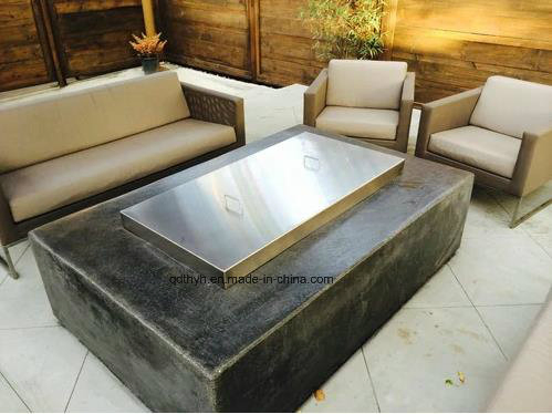 Stainless Steel Cover for Rectangular Drop-in Fire Pit Pan