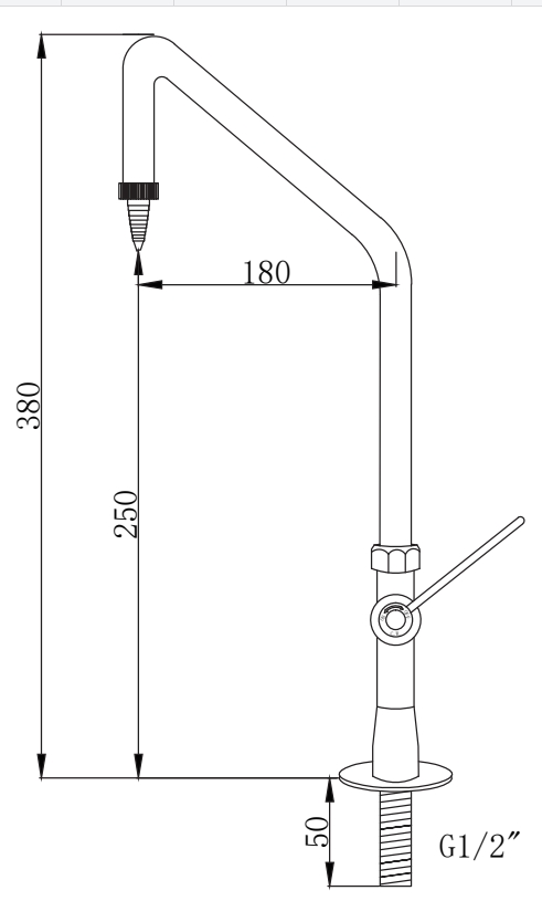 Лабораторный кран смеситель с пластиковой ручкой