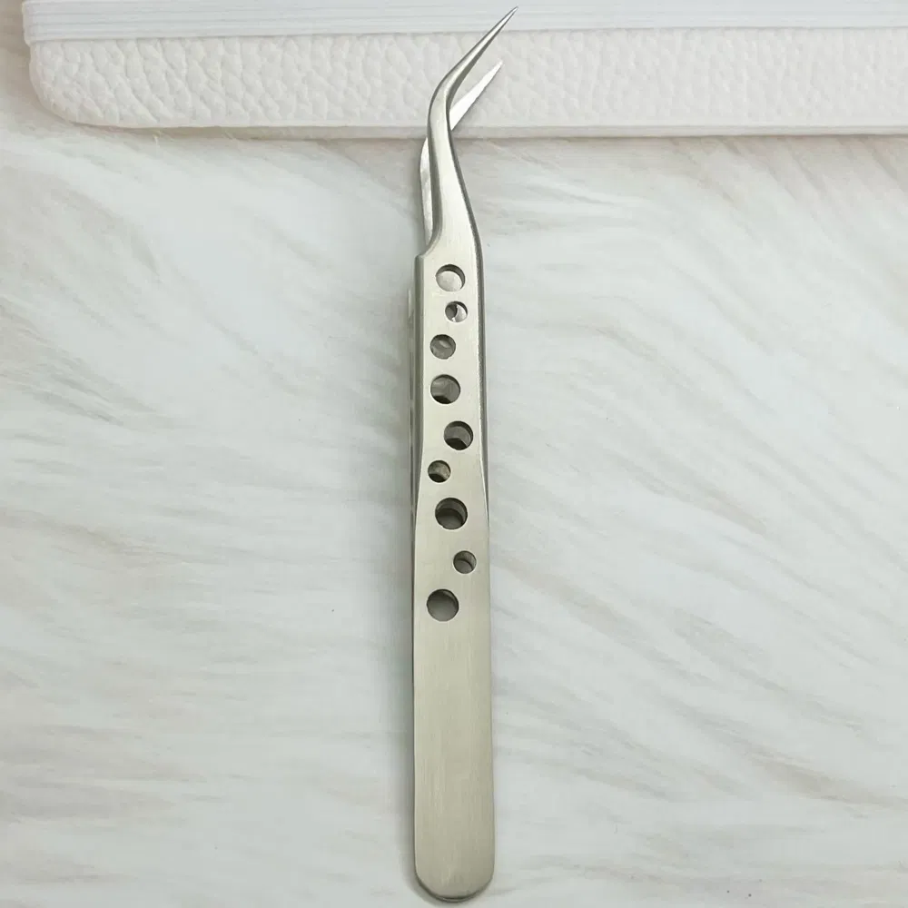 High Precision 9-Hole Top Rated Pointed Best Stainless Steel Tweezers for Eyebrows