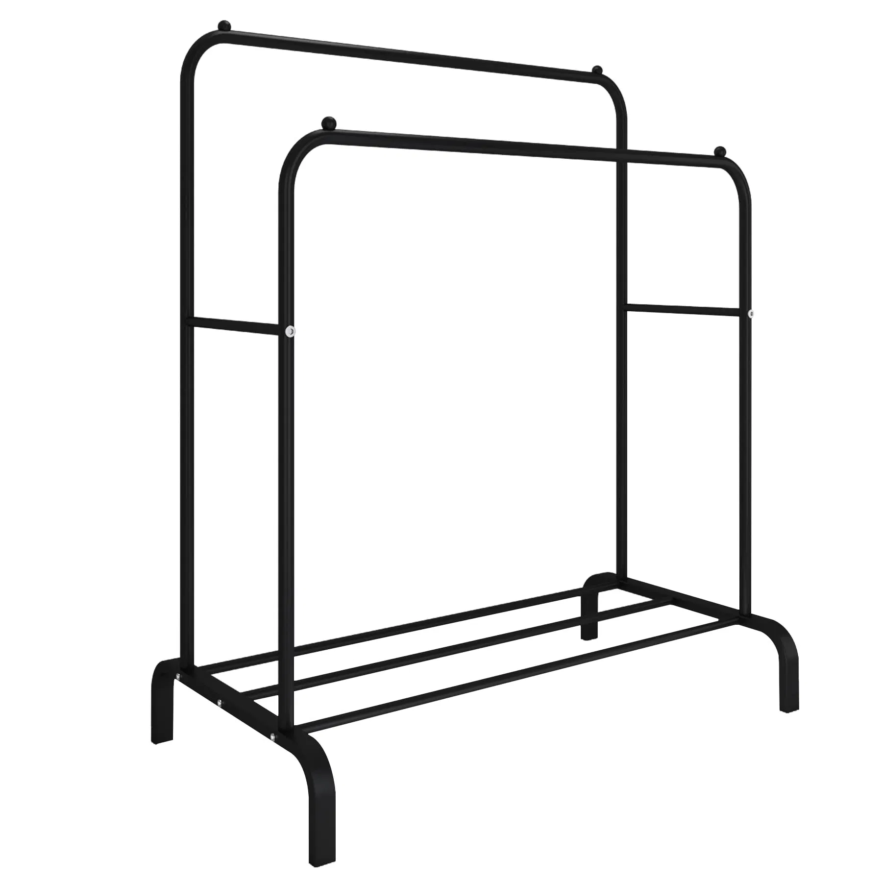 High Quality Open Type Wardrobe Portable Clothes Shoe Garment Coat Rack Display Shelves Rack Double Rod Hanging Clothing Racks for Bedroom