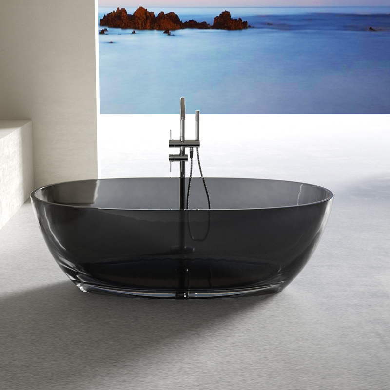 Bathroom Furniture Translucent Colorful Bath Tub Crystal Clear Bathing Tub for Adults Resin Bathtub