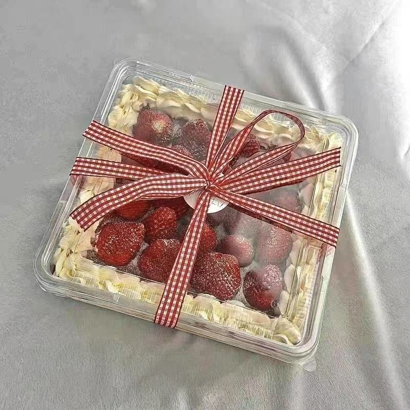 Custom Clear Pet Square Cake Box for Biscuits Dessert Cookies Packaging