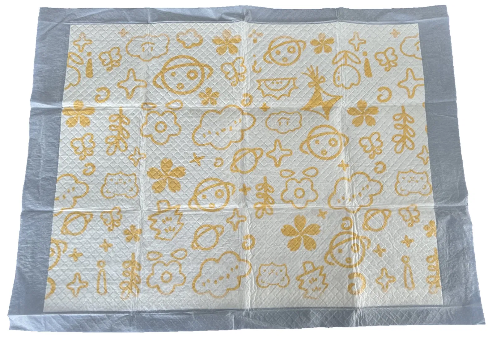 Orange Cute Print Highly Absorbent Waterproof Disposable Underpads
