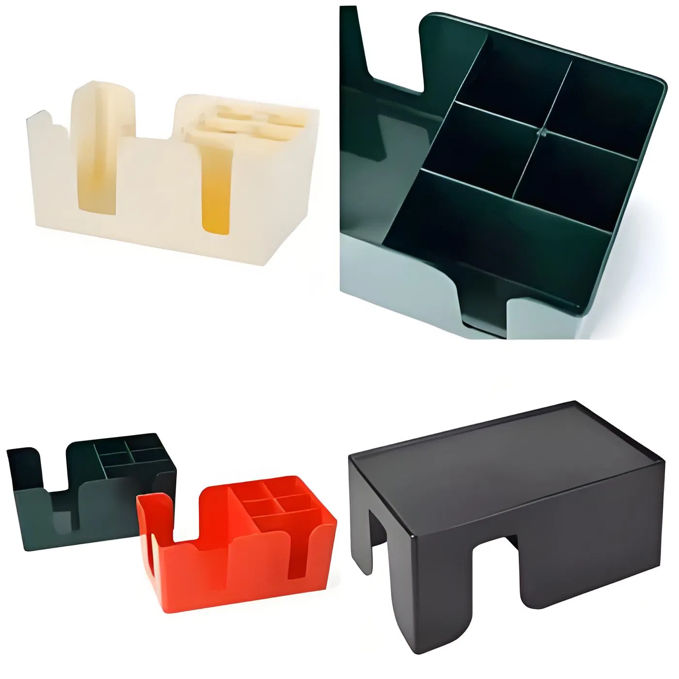 Space-Saving Design Napkin Straw Stirrers Holder Custom Plastic Bar Caddy with 6 Compartments for Inchmurrin Inver House