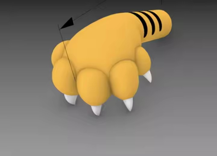 Boyi Outdoor Custom Design Giant Advertising Cartoon Animal Yellow Tiger Paw