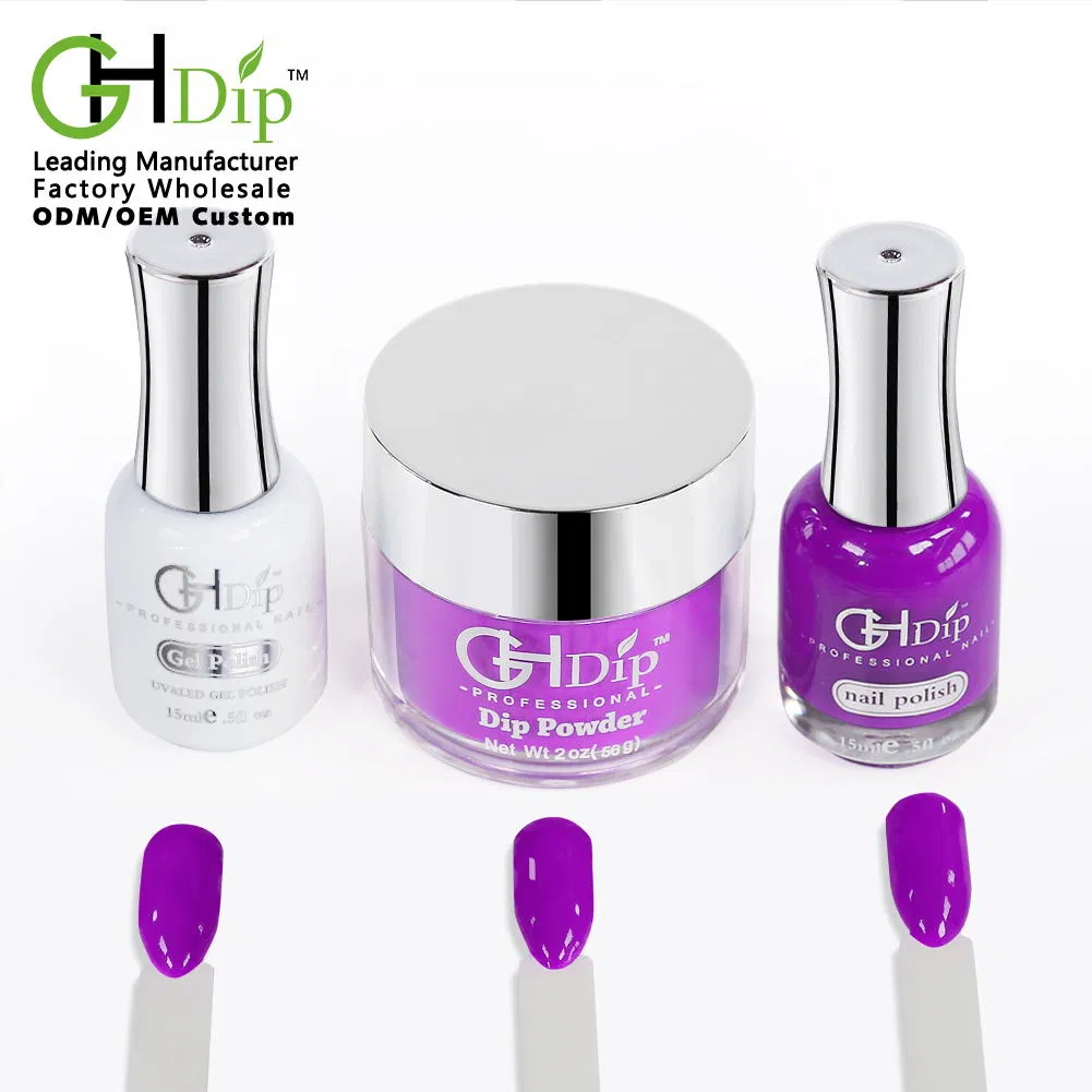 Wholesale Private Label Colored Dipping Nail Acrylic Powder 3 In1 Jars for Nail