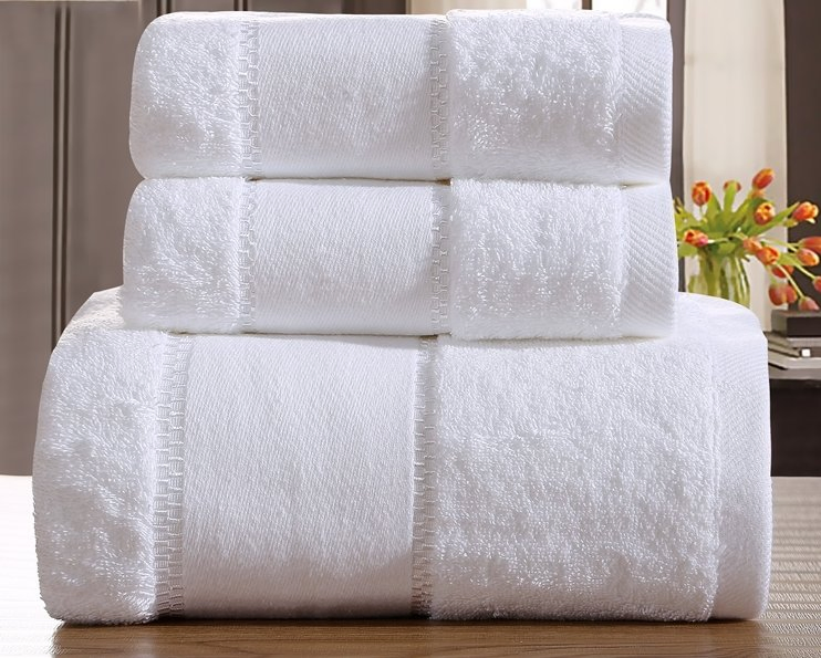 100% Cotton Custom Logo Luxury Face Hand Bath Hotel Towel Set Highly Absorbent and Soft Thick Large Shower Towel