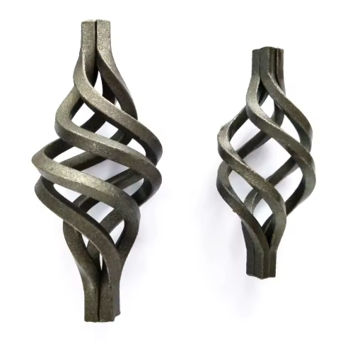 French Wrought Iron Twisted Door Elegant Courtyard Distressed Wall Basket