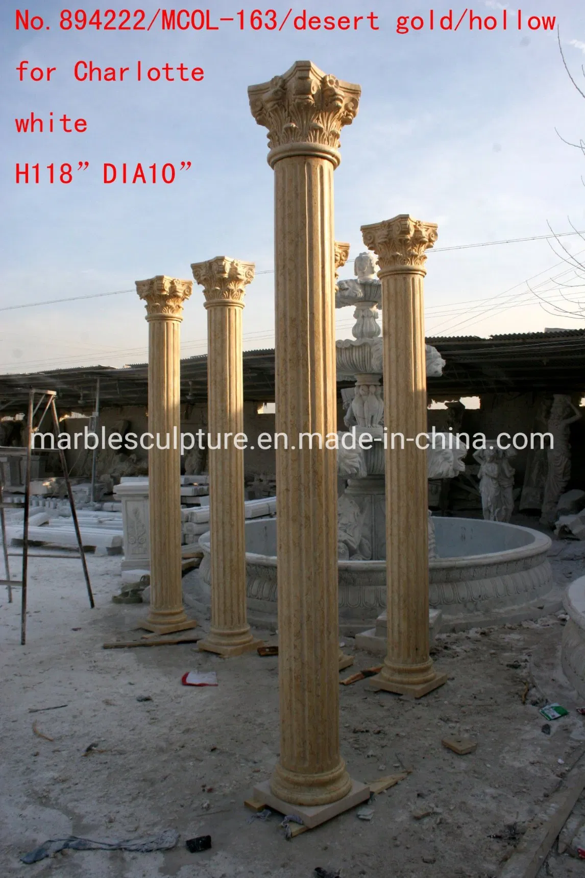 Sandstone Marble Column Stone Sculpture (SY-C021)