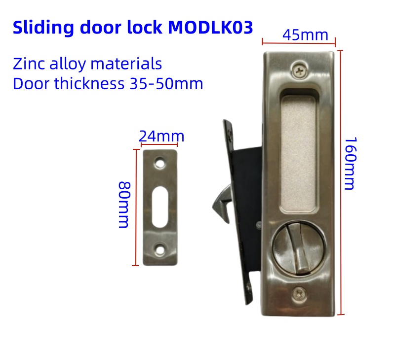Sliding Bathroom Door Hook Lock Cupboard Hidden Concealed Door Steel Lock Set with Key for Wooden Aluminium Glass Cabinet Door