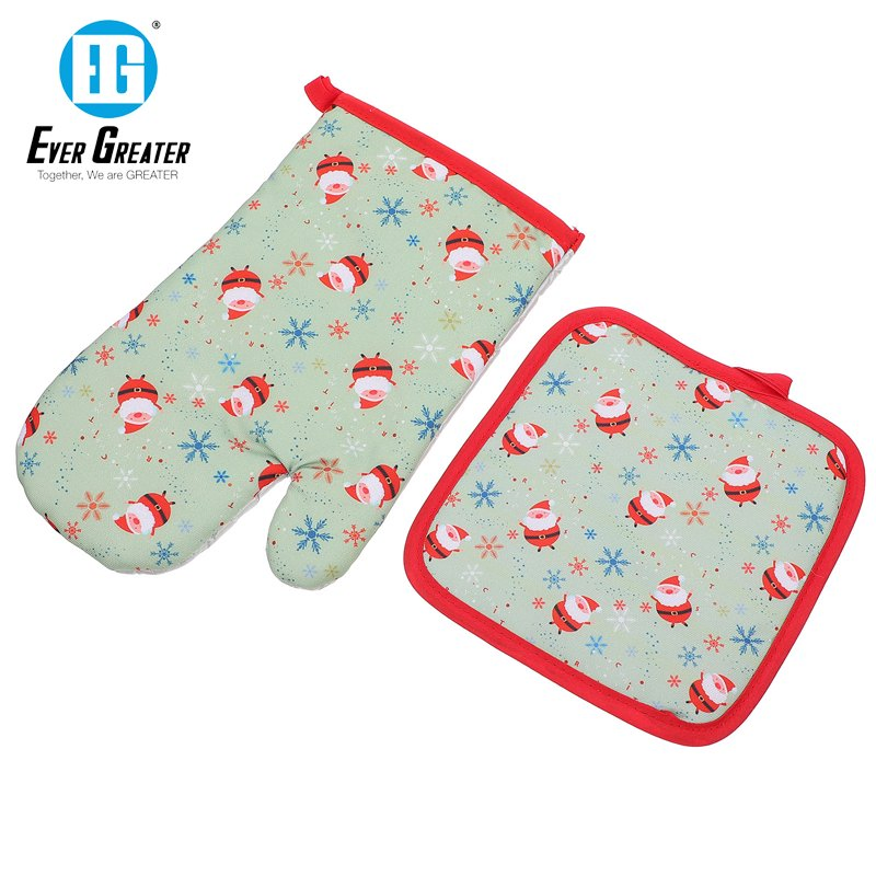 Custom Print Oven Mitts Premium Cotton Heat Resistant Oven Mitts Set