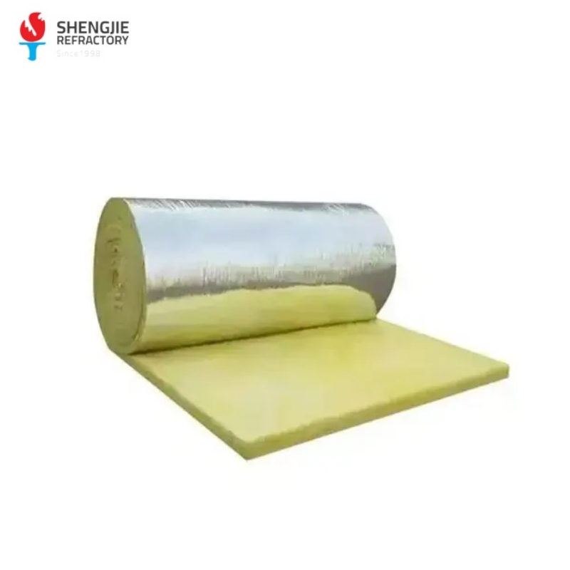 Iusulation Glasswool Insulation Fireproof Glass Fiber Roll Aluminium Material