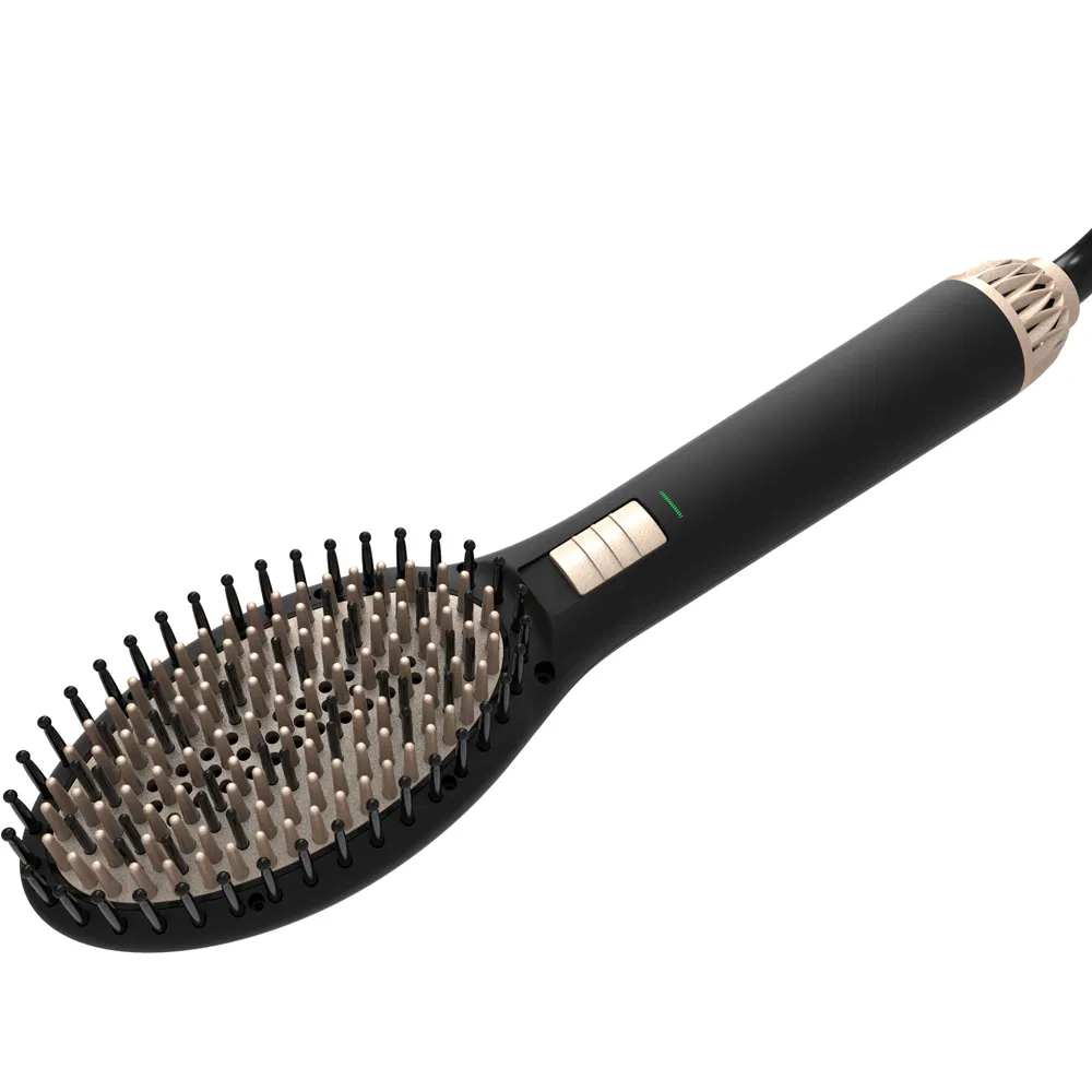 Beauty Items Ceramic Coated Hair Brush Straightener (Q18)