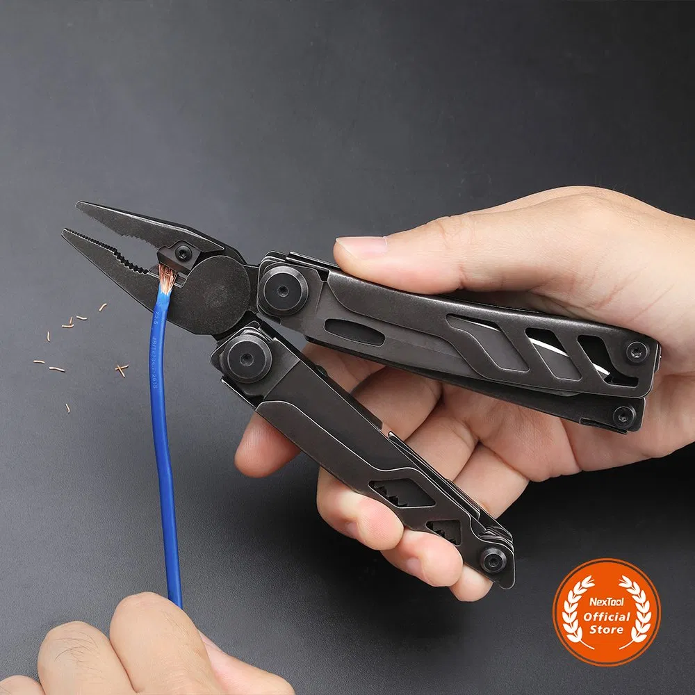 Nextool Outdoor Black Combination Pliers Hardware Tool with Big Scissors