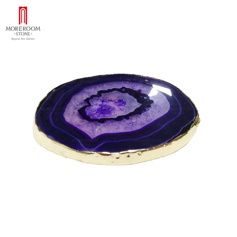Nail Art Mixing Palette Gel Polish Color Mixing Plate Golden Edge Agate Nail Holder Nail Art Paint Drawing Display Tools