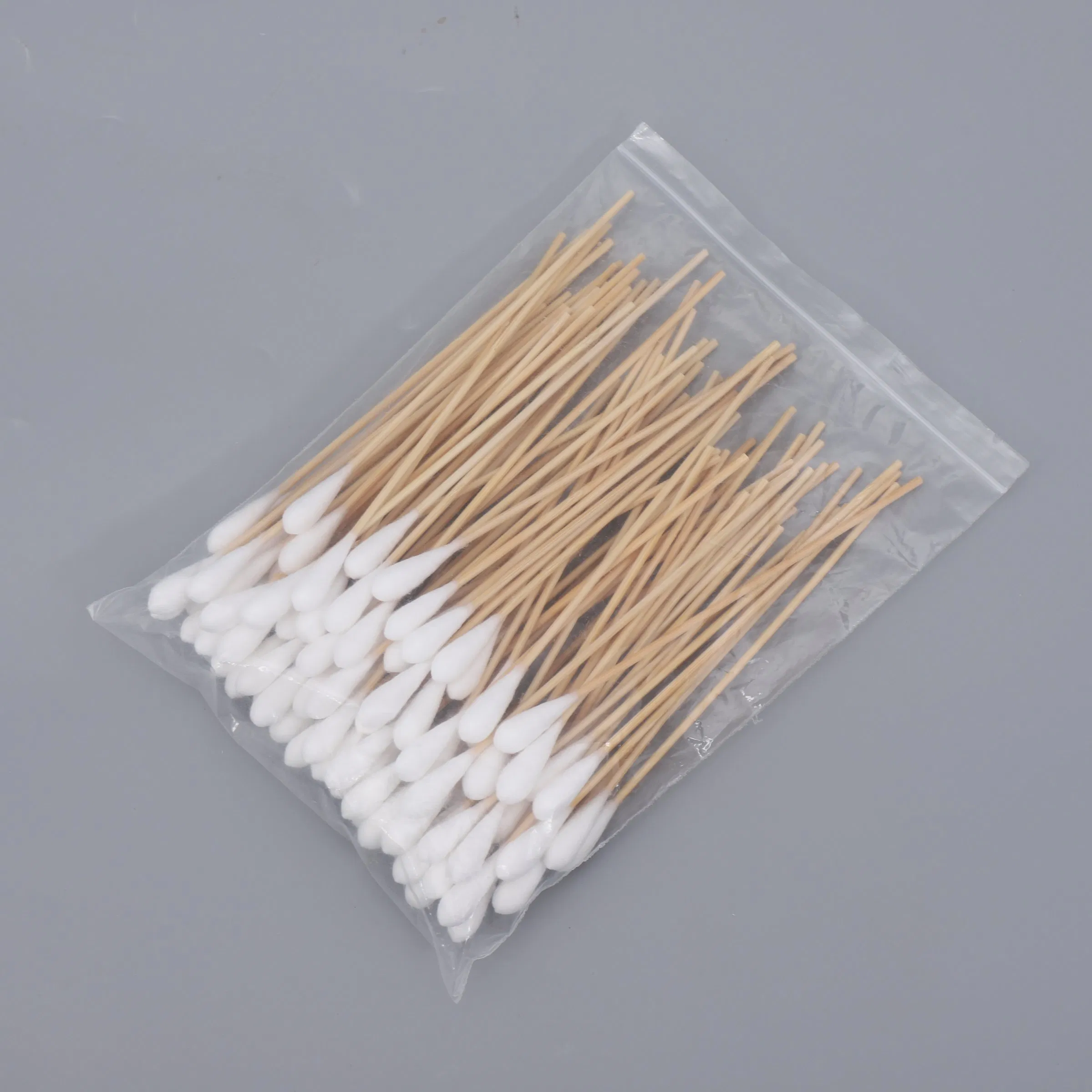DNA Ecofriendly Sterile Medical 6" 6 Inch 15cm Extra Long Single Tips Wood Wooden Sticks Bud Cotton Swab for Specimen Collection