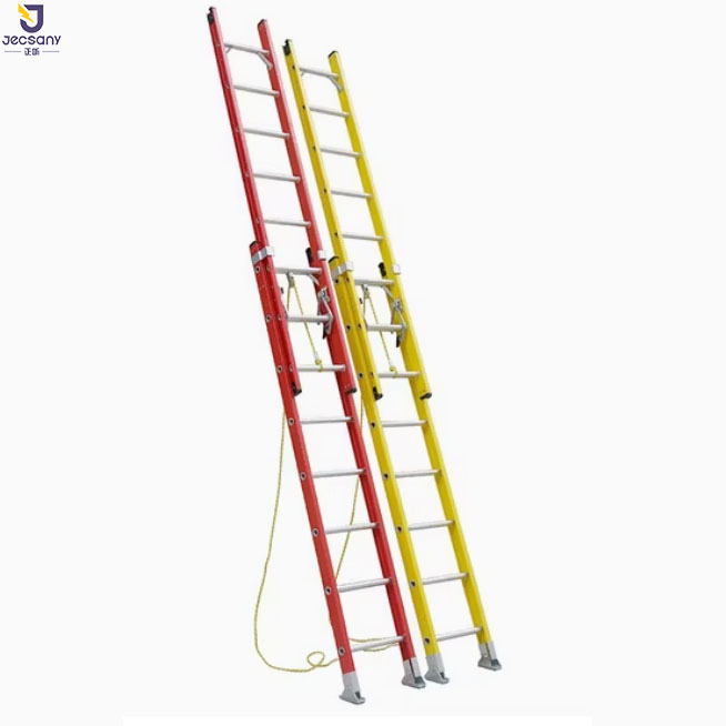 Jtel Super Quality 2 Section Industrial Step Extension Ladder Fiberglass Folding Ladder