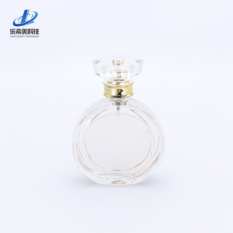 80ml Glass Perfume Bottle Square-Shaped No Screw Bottleneck Sealed with Crimped Sprayer Cosmetic Packaging Mist Pump Sprayer Empty