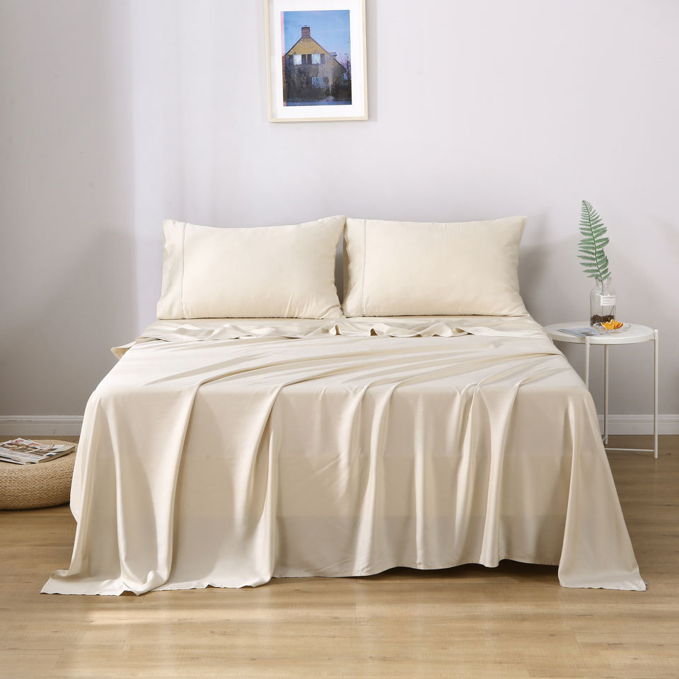 100% Bamboo Bed Sheet Set Bedsheets Home Textile Pillowcase Bed Linen Cooling 4/6PCS Queen King Bedding Set