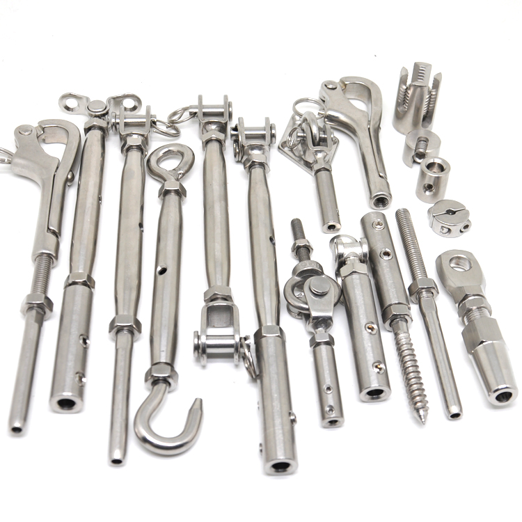 Stainless Steel Tension Post End Hardware Fork Stud Eye Shank Ball Cable Wire Rope Railing Fitting