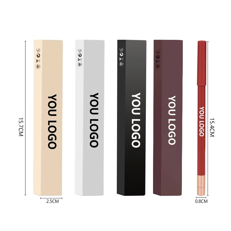 Long-Lasting Matte Lip Liner Pencil Cosmetics Vegan Dark Brown Lipliner Pencil Waterproof Custom Creamy Lip Liner