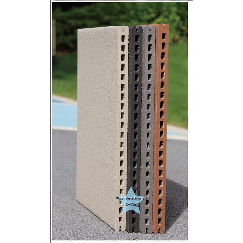 Red Wall Facade Terracotta Clay Tiles Exterior Faux Brick Wall