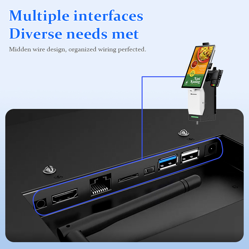 21.5inch Floor-Standing Payment Kiosks Self-Service Printing with Sdk Function and NFC Payment for Airport Fast Shop