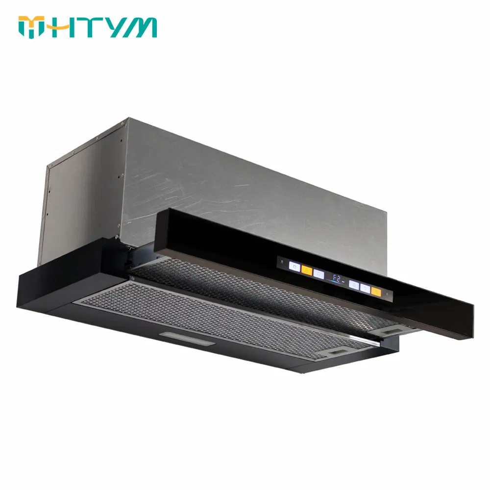 Luxury Retractable Range Hood Glass Interface and 3-Speed Silent Motor