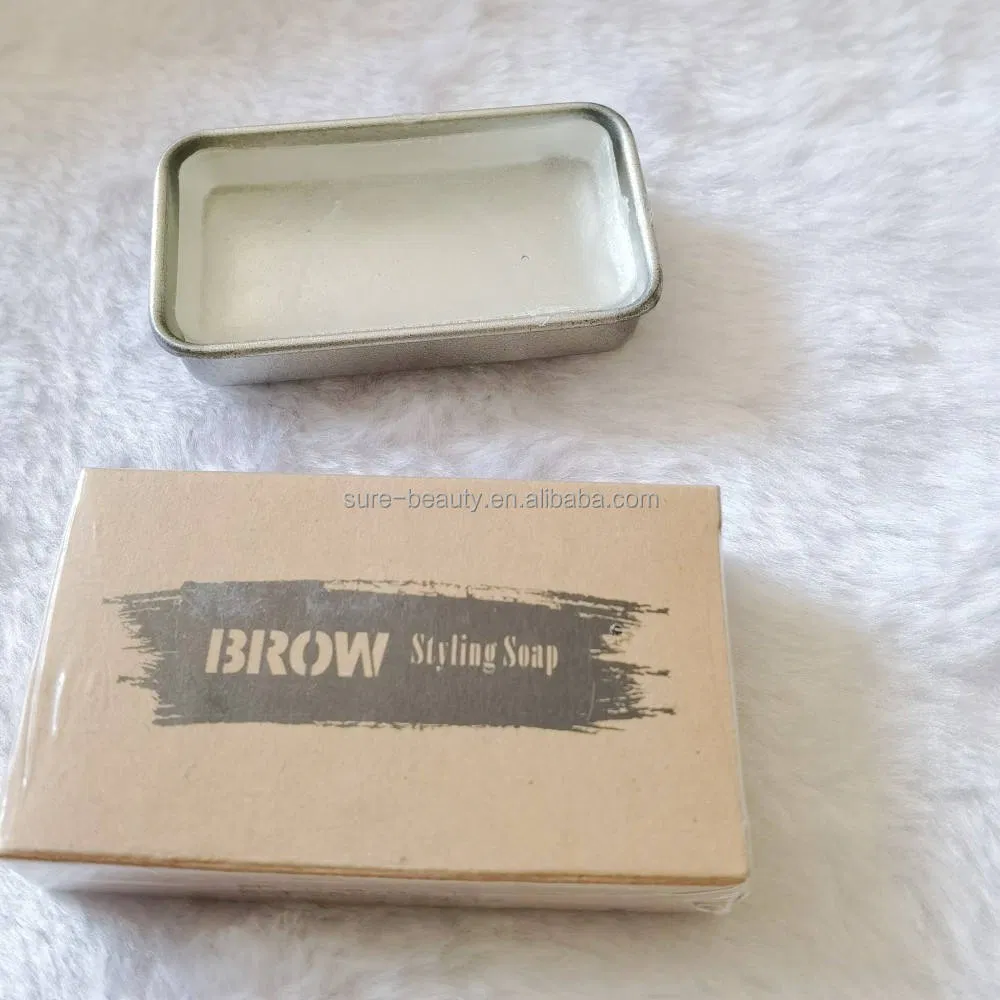 Private Label Natural Brows Soap Long Lasting Brow Styling Soap with Eyebrow Brush