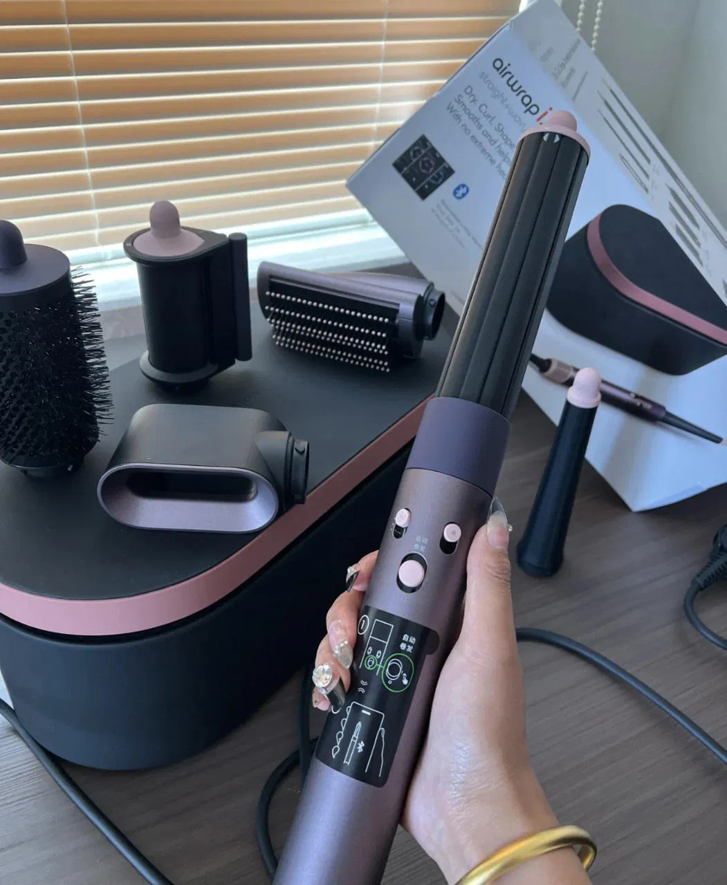 Multi-Function Ionic Hair Dryer & Curler HS08/HS01 Blue Set 1600W 3-Speed Professional Salon-Quality Lightweight Portable Design