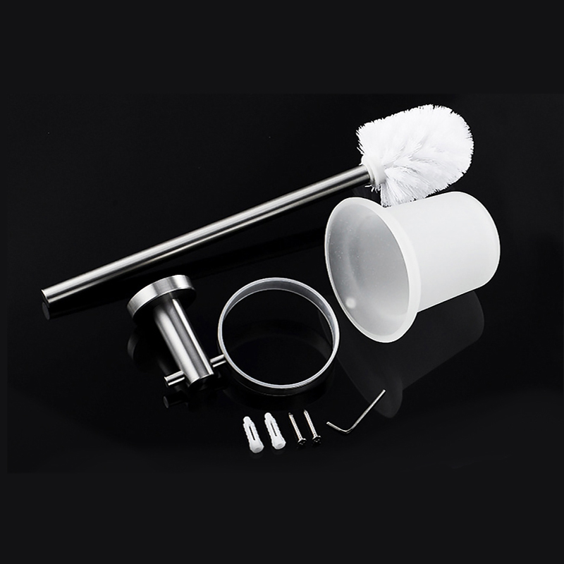 Настенный держатель для ершика из нержавеющей стали 304 со стеклянным стаканом