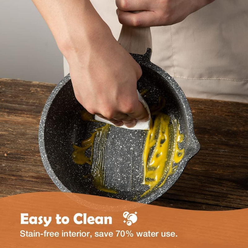 Popular Cooking Pot with Pour Spout Pfoa Freesauce Pan Set with Lid Nonstick Saucepan